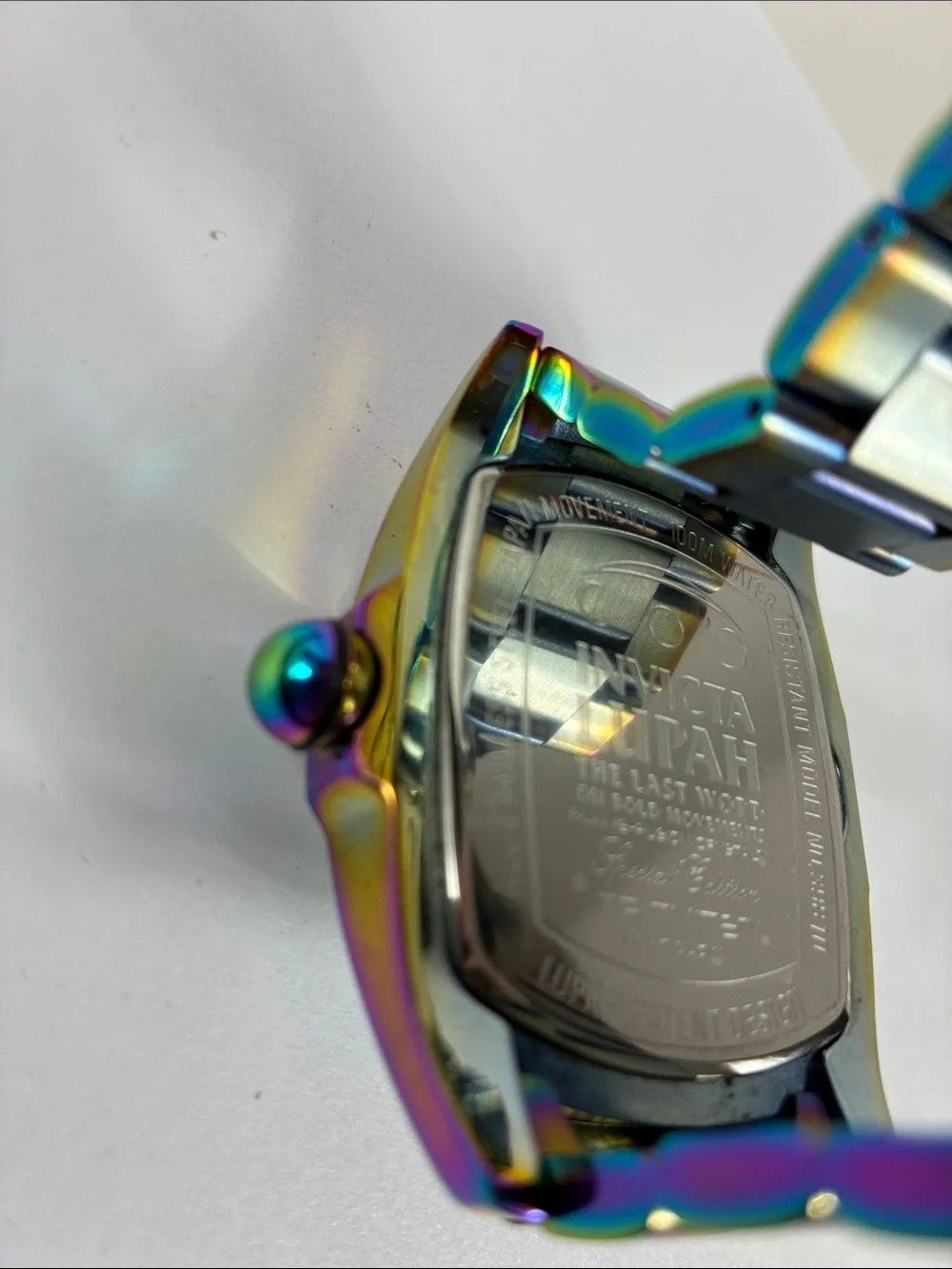 Invicta Men's Iridescent Stainless Steel Watch - Black Dial